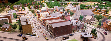 A replica town from the Miniature Railroad and Village