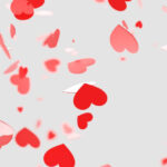 Different sized hearts floating