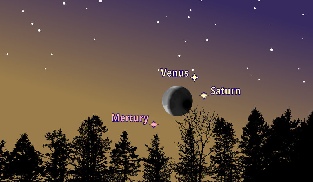 Stargazing: Conjunction Moon, Saturn Venus, Mercury and 55th Anniversary of Earth Day