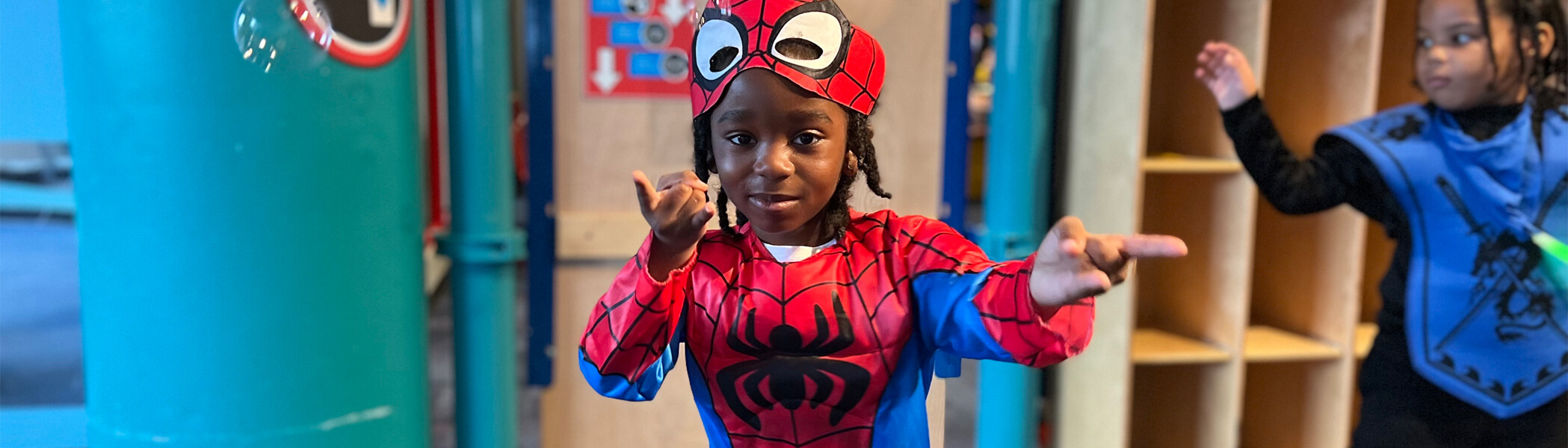 Little boy dressed as Spider-Man