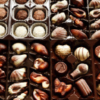Variety of small chocolates in a box