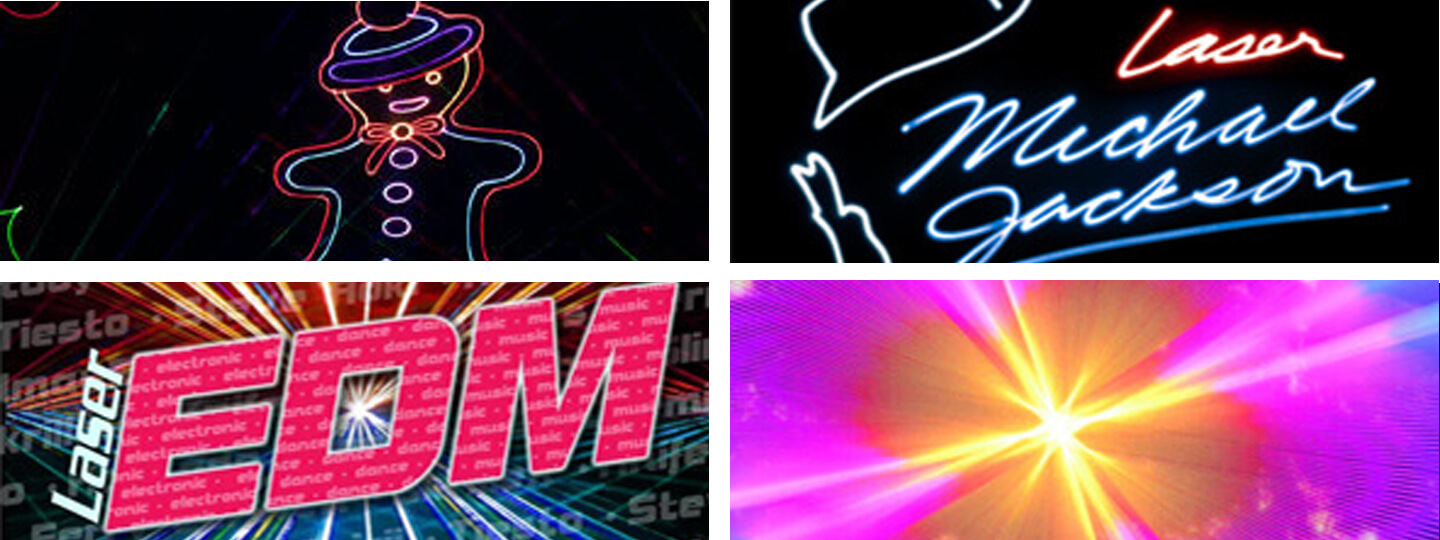 Laser shows for Holidays, Michael Jackson, EDM, and Pink Floyd