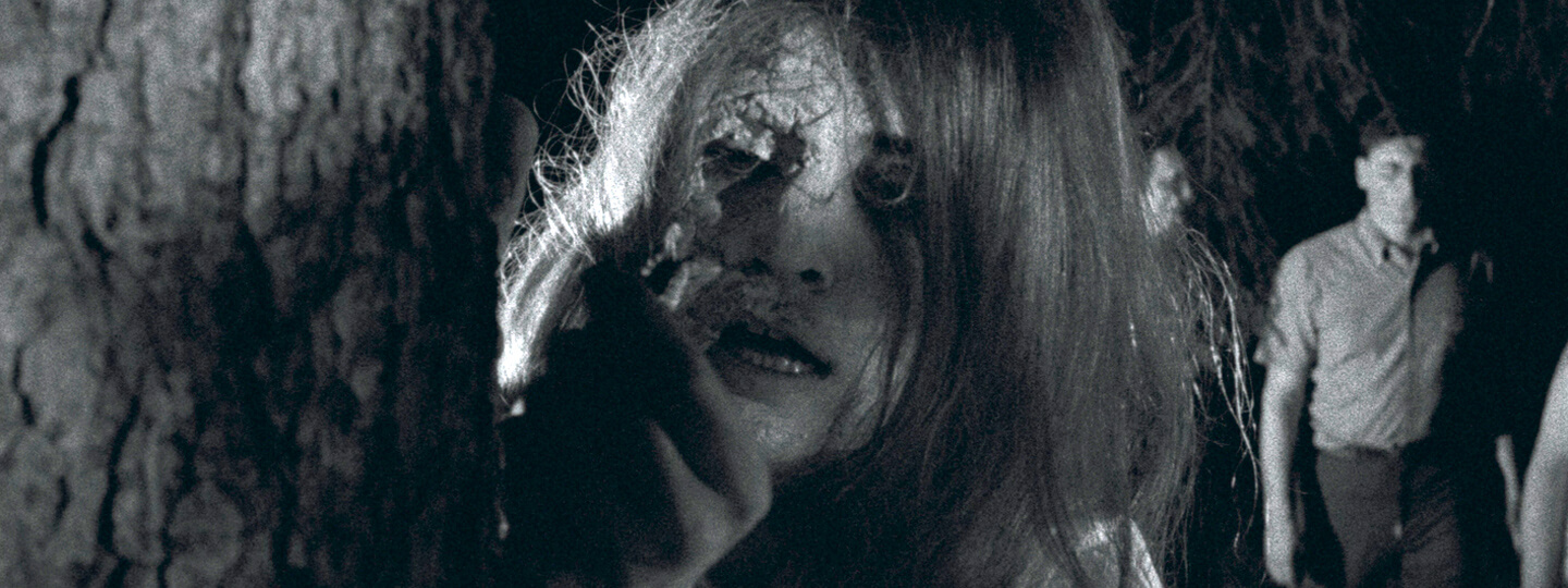 Close up of a woman zombie in black and white