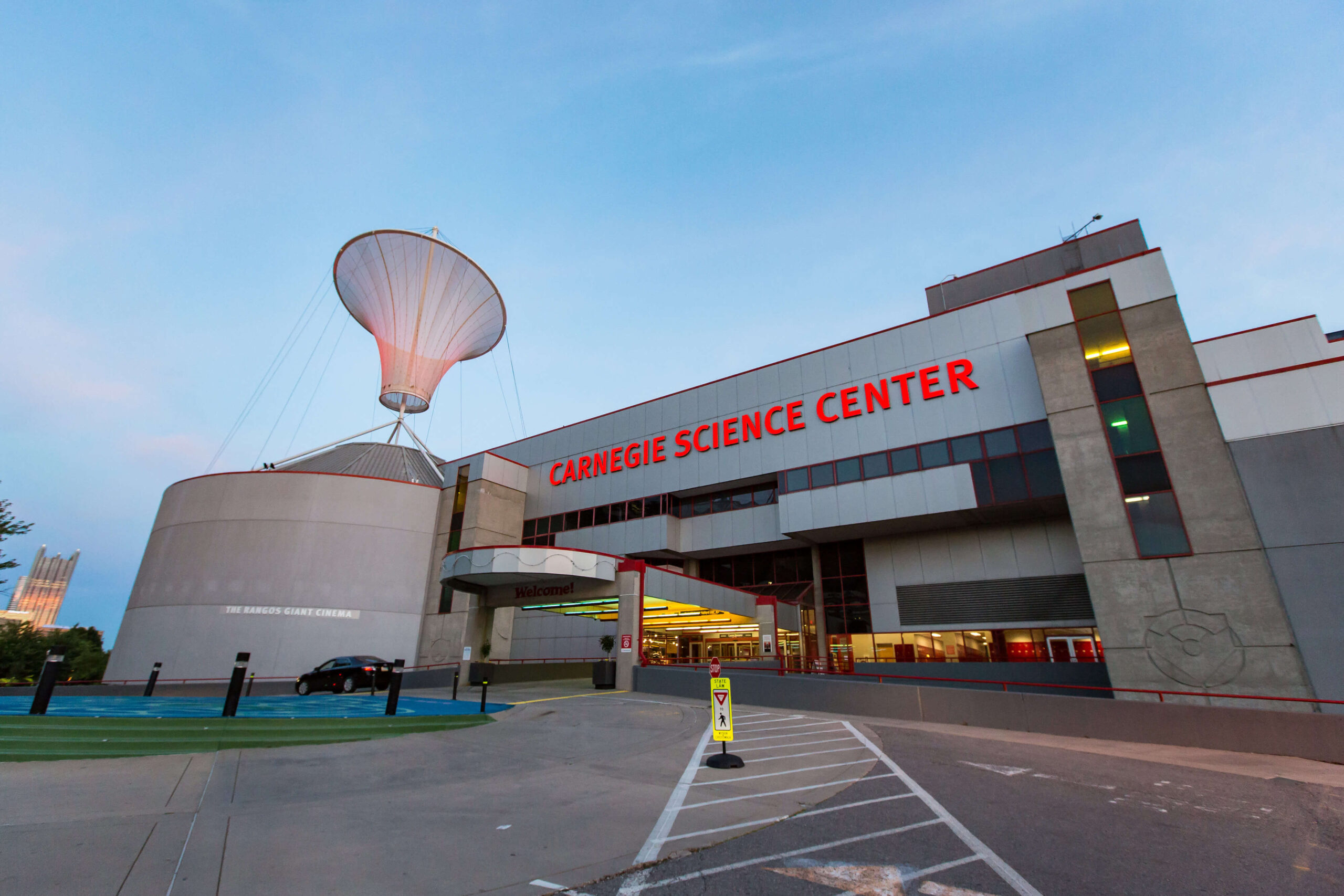 Exterior of the front of Carnegie Science Center