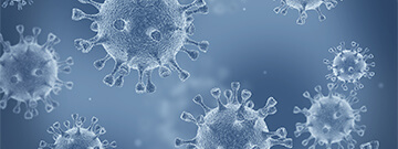 Close-up of virus molecules