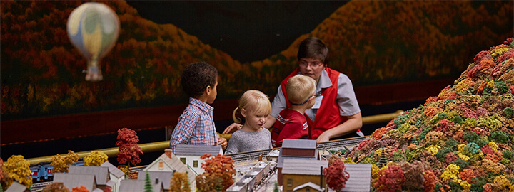 Children at the miniature railroad