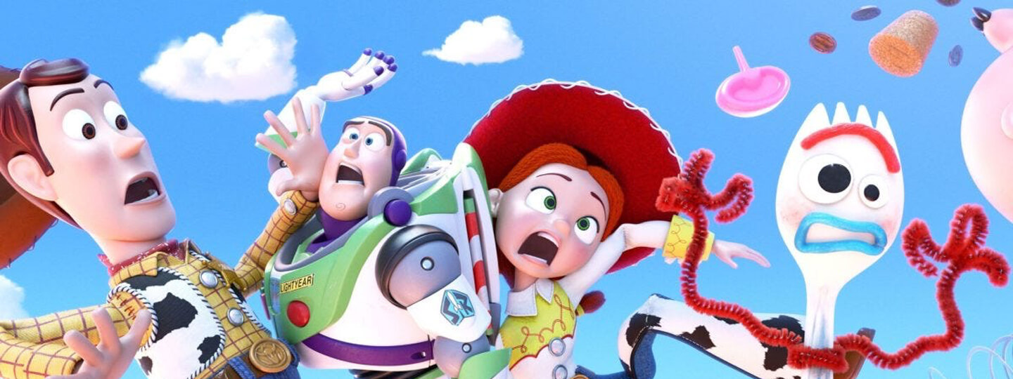 Woody, Buzz, Jessie, and Forky from Toy Story 4